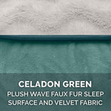 Orthopedic Dog Bed for Large Dogs W/ Removable Bolsters & Washable Cover, for Dogs up to 125 Lbs - Plush & Velvet Waves Perfect Comfort Sofa - Celadon Green, Jumbo Plus/Xxl