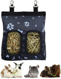 Guinea Pig Hay Feeder, Hanging Rabbit Hay Feeder Bag. Black Paws | Upgraded Double Layer Fabric | Bite Resistant | Cleaner Hay & Less Mess | Small Animal Hay Holder for Bunnies & Chinchillas