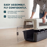 Airline Approved Plastic Dog Kennel with Wheels, Large