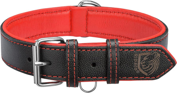 Riparo Dog Collars for Medium Dogs, Genuine Leather Dog Collar, Medium Dog Collar (M: 1