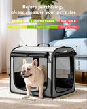 Dog Car Carrier Lightweight 61×45×52Cm, Foldable Dog Carrier, Grey | Easy to Assemble, Portable and Breathable Pet Carrier, Suitable for Indoor and Outdoor Use, Dog Travel Crate with Curtain