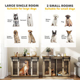 Dog Crate Furniture for Large Dog, Double Dog Cage for Small Dogs W/ Divider