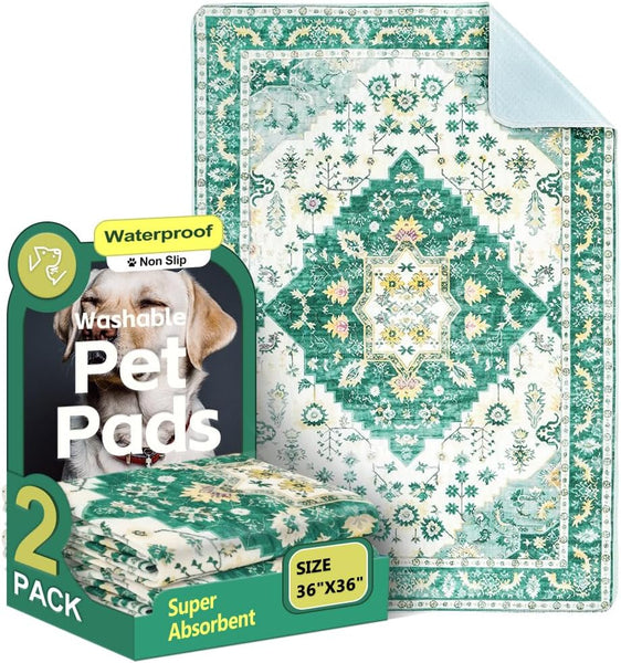 Washable Pee Pads for Dogs 2 Pack Reusable Puppy Training Pads 36