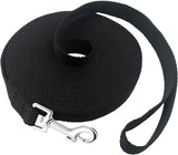 15Ft 20Ft 30Ft 40Ft 50Ft Long Dog/Puppy Lead Obedience Recall Training Dog Leashes for Small Medium Dogs Camping, Training, Play, or Backyard (20 FT, Black)