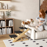 Adjustable Dog Steps 4-Step Dog Ramp W/ Non-Slip Surface, for Large Dogs