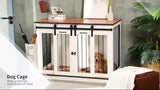 Pawhut Dog Crate Furniture for Large Dogs, Double Dog Cage for Small Dogs, White