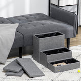 Pawhut 3 Step Dog Steps with Storage Boxes, Cat Stairs for Bed Sofa, Light Grey