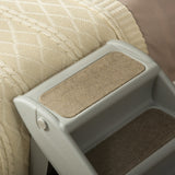 Pawhut Four-Step Foldable Pet Stairs W/ Non-Slip Mats, for S, XS Dogs - Grey