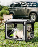 Dog Car Carrier Lightweight 61×45×52Cm, Foldable Dog Carrier, Grey | Easy to Assemble, Portable and Breathable Pet Carrier, Suitable for Indoor and Outdoor Use, Dog Travel Crate with Curtain