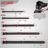 Riparo Dog Collars for Medium Dogs, Genuine Leather Dog Collar, Medium Dog Collar (M: 1" Wide for 13.5”-17.5” Neck, Black/Red Thread)