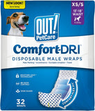 Pet Care Disposable Male Dog Diapers | Absorbent Male Wraps with Leak Proof Fit | Extra-Small/Small, 32 Count