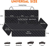 Dog Car Seat Cover, Back Seat Cover for Dogs Pet Car Seat Protector Waterproof Rear Seat Cover Durable Car Seat Cover, Fits Middle Armrest for Most Cars Suvs Trucks (53” Width)- Black