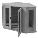 Dog Crate Furniture End Table, Dog Cage with Cushion - Grey