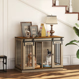 Dog Crate Furniture for Large Dog, Double Dog Cage for Small Dogs W/ Divider