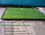 Puppy Dog Litter Training Tray with 2 Packs Dog Grass Pee Pads for Replacement, Pet Pee Pad Holder Portable Indoor Dog Toilet (40.6X50.7Cm)
