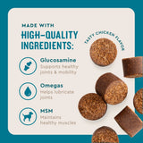 (3 Pack) Vetiq Hip & Joint Supplement for Dogs, Chicken Flavored Soft Chews, 7.4 Oz, 60 Count