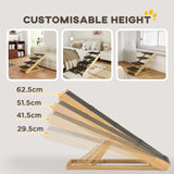 Adjustable Dog Steps 4-Step Dog Ramp W/ Non-Slip Surface, for Large Dogs