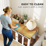 Dog Crate Furniture for Large Dog, Double Dog Cage for Small Dogs W/ Divider