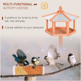 Bird Stand Feeder Table Feeding Station Garden Wood Coop Parrot Nesting Stand