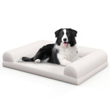 Orthopedic Dog Bed Egg-Foam Dog Crate Bed with 3-Side Bolster