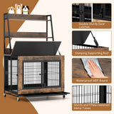 Dog Crate Furniture with 3 Lockable Doors and Flip-Up Top
