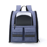 NNEDSZ Light Blue Collapsible Pet Carrier Backpack with Trolley Sleeve-0