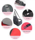 NNEDSZ Pink footprints Portable Pet Car Seat for Dogs and Cats - Adjustable Car Seat Cover, Pet Travel Car Carrier with Safety Belt-2
