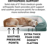 Orthopedic Dog Bed for Large Dogs W/ Removable Bolsters & Washable Cover, for Dogs up to 125 Lbs - Plush & Velvet Waves Perfect Comfort Sofa - Celadon Green, Jumbo Plus/Xxl