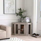 Dog Crate Furniture End Table, Dog Cage with Cushion - Grey