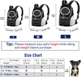 Pet Dog Front Carrier Backpack,Ventilated Mesh Puppy Back Pack | with Adjustable Straps,Storage Pockets,For Travel Hiking Cycling Outdoor Adventures,Black + Grey,S