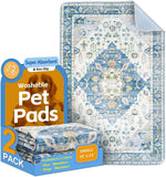 Washable Pee Pads for Dogs 2 Pack Reusable Puppy Training Pads 24"X18" Super Absorbent Waterproof Dog Training Pads, Non-Slip Potty Pads Whelping Pads Litter Mat Pet Supplies Blue