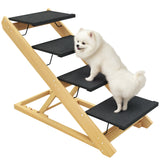 Adjustable Dog Steps 4-Step Dog Ramp W/ Non-Slip Surface, for Large Dogs