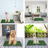 Puppy Dog Litter Training Tray with 2 Packs Dog Grass Pee Pads for Replacement, Pet Pee Pad Holder Portable Indoor Dog Toilet (40.6X50.7Cm)
