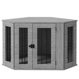 Dog Crate Furniture End Table, Dog Cage with Cushion - Grey