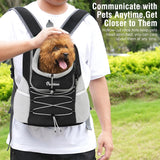 Pet Dog Front Carrier Backpack,Ventilated Mesh Puppy Back Pack | with Adjustable Straps,Storage Pockets,For Travel Hiking Cycling Outdoor Adventures,Black + Grey,S