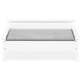 Winston Small Elevated Wooden Pet Bed with Plush Mattress, White