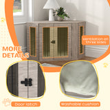 Dog Crate Furniture End Table, Dog Cage with Cushion - Grey