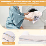 Orthopedic Dog Bed Egg-Foam Dog Crate Bed with 3-Side Bolster