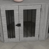 Dog Crate Furniture End Table, Dog Cage with Cushion - Grey