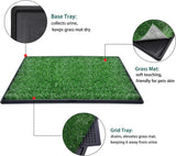 Puppy Dog Litter Training Tray with 2 Packs Dog Grass Pee Pads for Replacement, Pet Pee Pad Holder Portable Indoor Dog Toilet (40.6X50.7Cm)