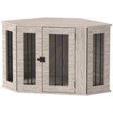 Dog Crate Furniture End Table, Dog Cage with Cushion - Grey