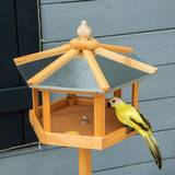 Bird Stand Feeder Table Feeding Station Garden Wood Coop Parrot Nesting Stand