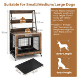 Dog Crate Furniture with 3 Lockable Doors and Flip-Up Top