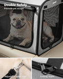Dog Car Carrier Lightweight 61×45×52Cm, Foldable Dog Carrier, Grey | Easy to Assemble, Portable and Breathable Pet Carrier, Suitable for Indoor and Outdoor Use, Dog Travel Crate with Curtain