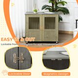 Pawhut Dog Crate Kennel Cage for Small Medium Dog, Indoor End Table, Grey