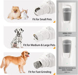 Pet Nail Grinder with LED Light & 2 Grinding Heads, 2-Speed Low Noise | More Powerful Dog Nail Grinder, Pet Nail Trimmer File, Painless Paw Claw Care, Quiet Toenail Grooming Tool for L/M/S Dog Cat