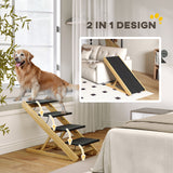 Adjustable Dog Steps 4-Step Dog Ramp W/ Non-Slip Surface, for Large Dogs