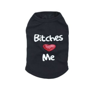 Dogs Love Me (Black) Dog T-Shirt by Doggy Doo Little