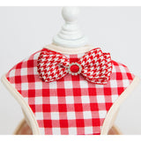 Blue Bow Dog Harness (With Leash)